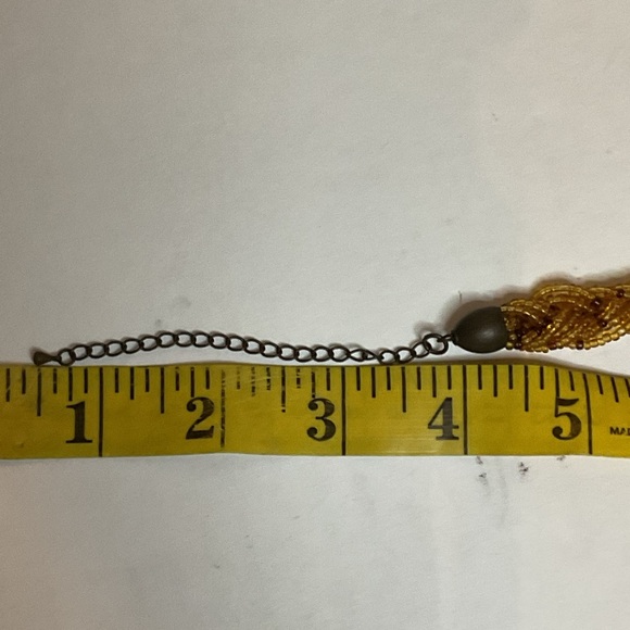 Vintage Gold Twisted Bead Necklace with Natural Pendant - Picture 9 of 9